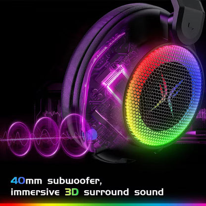 Tri-mode Gaming Headset, Over-ear Design, RGB Lighting, Noise Cancellation, Long Battery Life, ,Multi-Device Compatibility.