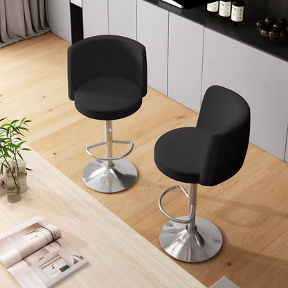 Hooseng Bar Stools, Upholstered Bar Chairs with Metal Legs, Bar Stools Sets of 2, Backs and Footrest Counter Height Bar Stools