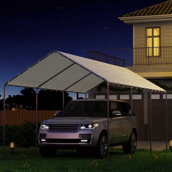 EROMMY 10x20 Heavy Duty Carports, Waterproof & UV Protected Garage Top Tarp Shelter Cover, Outdoor Portable Garage For Car