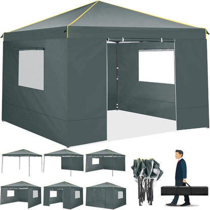 COBIZI 10x10FT Pop Up Canopy Tent with 4 Sidewalls and Mesh Windows