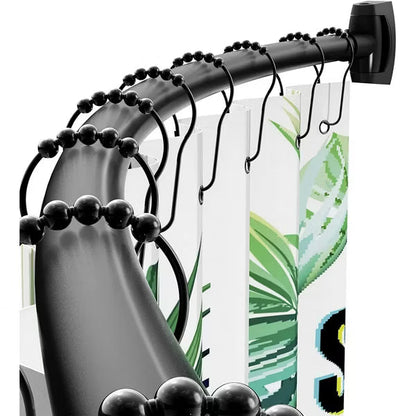 Curved Shower Curtain Rod 43" to 72" Adjustable, Stainless Steel Rustproof Expandable Round Shower Curtain Rod, Black