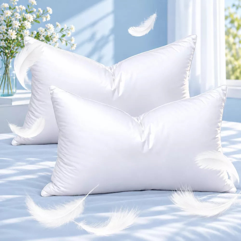Bed Pillows Hotel Collection Pillows for Sleeping 2 Pack Queen Size，Pillows for Side and Back Sleepers,Soft Down Alternative Microfiber Filled Pillows