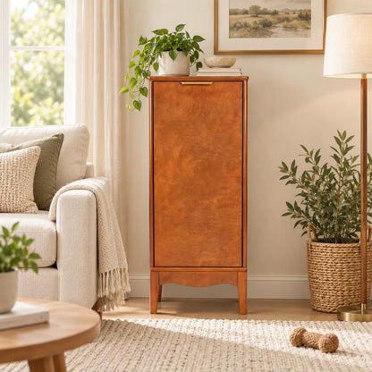 LauKingdom 35.7'' Wooden Kitchen Storage Cabinet with 2 Shelves and 4 Raised Feet for Kitchen, Living Room, Antique Brass