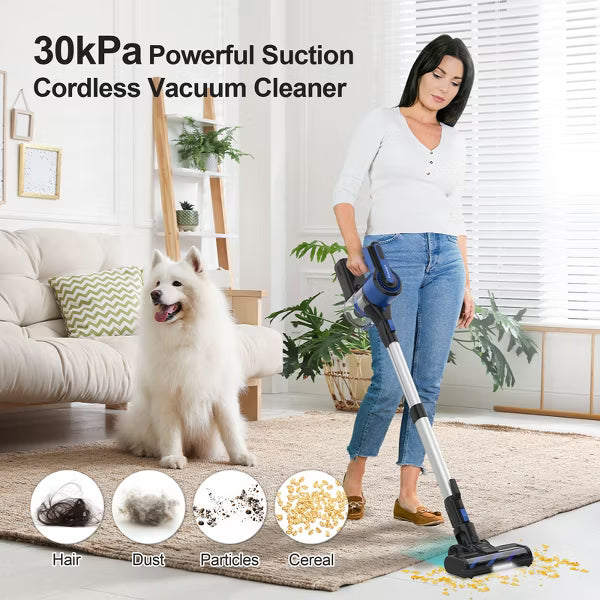 POWEART V870 Cordless Stick Vacuum, 30Kpa Powerful, 350W Motor, 8-in-1 Lightweight, 45 Min Runtime for Pet Hair, Hardfloor, Carpet