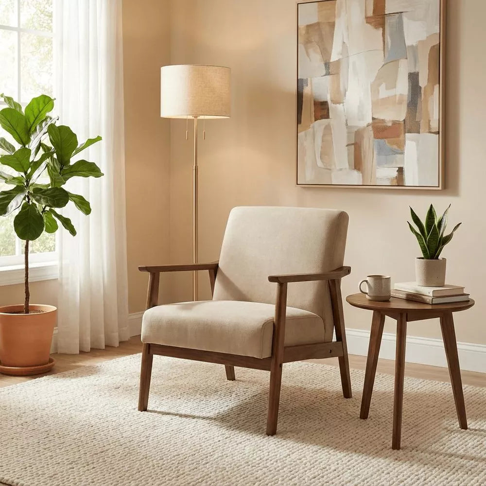 Modern Accent Chair ¨C Microfiber Upholstery & Solid Wood Frame, Space-Saving Mid-Century Seating for Living Room, Bedroom, Cozy Reading Nook