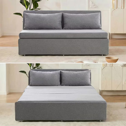 Mjkone 64.2" Linen Convertible Sleeper Sofa Bed, 3 Modes Pull Out Loveseat with High Density Foam for Apartment Guest Room