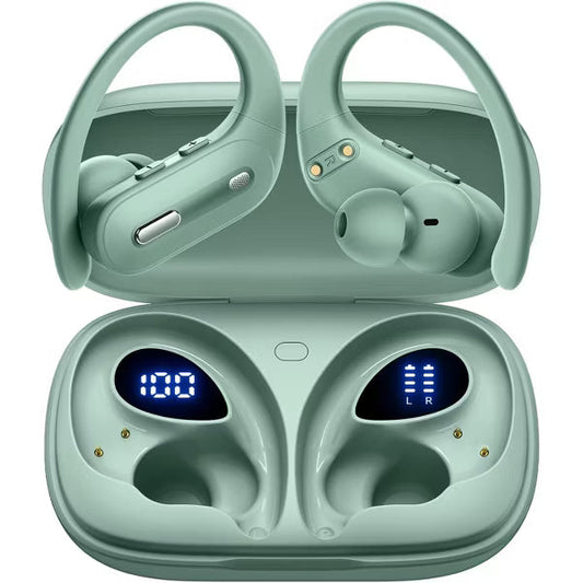 OFNEX Wireless Earbuds Bluetooth 5.3 Headphones 90 Hrs Playtime Ear buds with Wireless Charging Case Power Display Over-ear Earphones