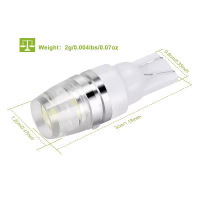 10PCS T10 LED Bulbs 194 LED Lights 12V 1W 5730 Xenon White Wedge Base LED Replacement Bulbs for License Plate Parking Position Interior Lights