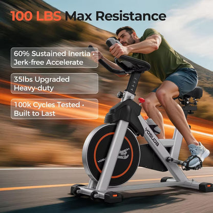 YOSUDA Plus Model Magnetic Exercise Bike,Indoor Cycling Bike Stationary,350LB Weight Capacity,Tablet Holder,Stationary Bike for Cardio Training