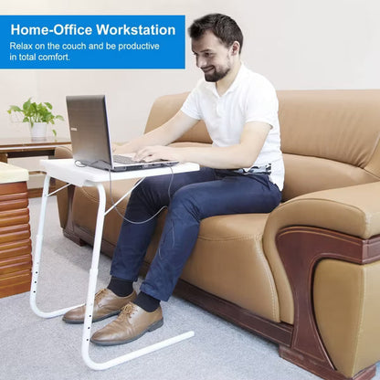 Foldable Tray Table Portable Sofa TV Tray 6 Heights 3 Angles Laptop Desk Adjustable Eating Dinner Coffee for Bed Dorm Home