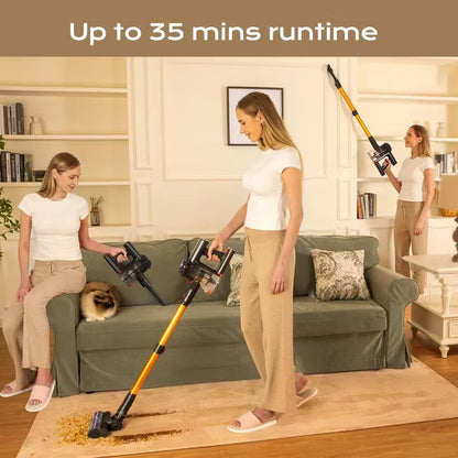 ELEPHAS Cordless Vacuum Cleaner, 35 Mins Runtime Vacuum Cleaners for Home, Stick Vacuum with Self-Standing, Handheld Vacuum for Pet Hair/Carpet/Floor