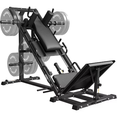 Leg Press Hack Squat Combo, 45-Degree Lower Body Machine with Linear Bearing and Weight Storage, Targets Quads, Hamstrings, Glutes, and Calves