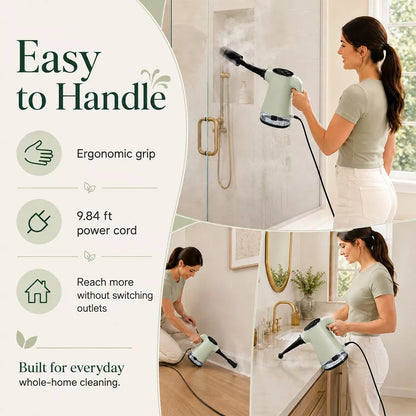 1200W Handheld Steam Cleaner with Removable Tank and 18 Accessories