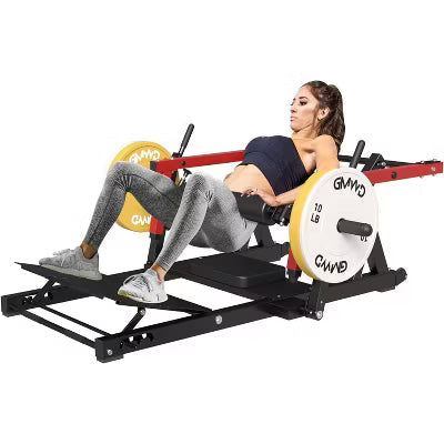 ER KANG Hip Thrust Machine, Glute Bridge Machine Plate-Loaded, Butt Exercise Equipment for Glute Muscles Building and Butt Shaping