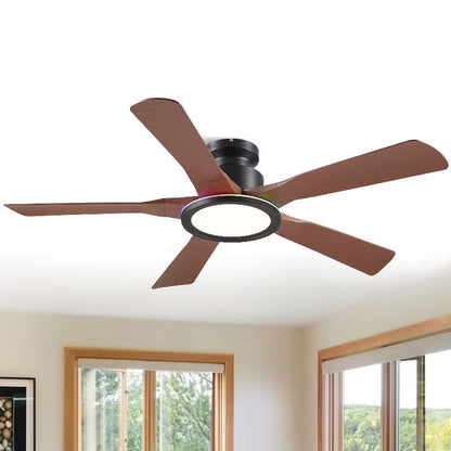 52 Inch Modern Ceiling Fan,Flush Mount Ceiling Fan with Light.for Living Room,Bedroom