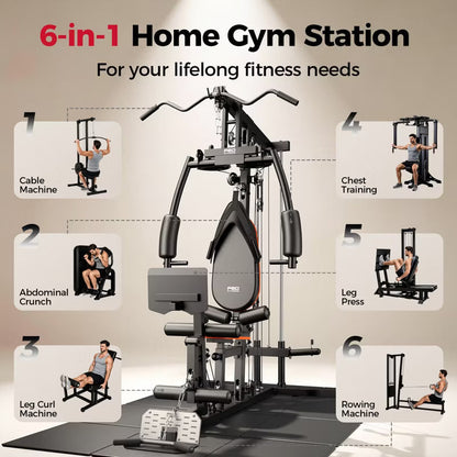 FED Fitness Home Gym, 240LB Plate-Loaded Multifunctional Workout Station | Full-Body Exercise Equipment, Workout Equipment and Fitness Equipment