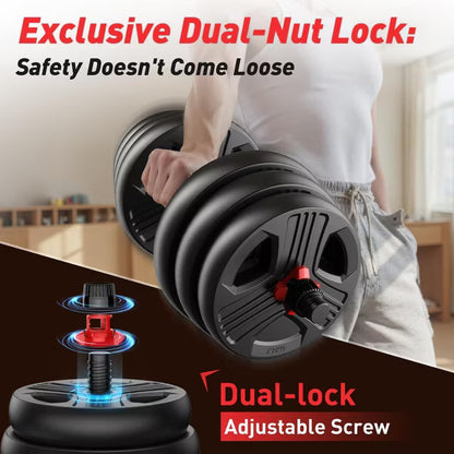 FED FITNESS Adjustable dumbbell set, 45 lbs Weights set with upgraded nut, 5 in 1 Weight Set Used, Fitness Exercise for Home Gym