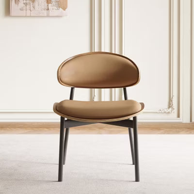 Gaoyangjiaju 20.47 inch Leather Dining Chair with Metal Legs