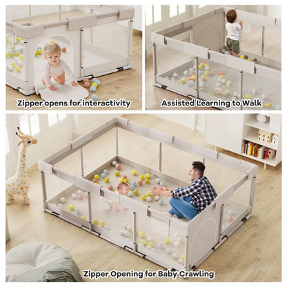 Large Baby Playpen – 47×70.86in Toddler Play Yard, Indoor Activity Fence for Apartments, Safe & Spacious Play Area