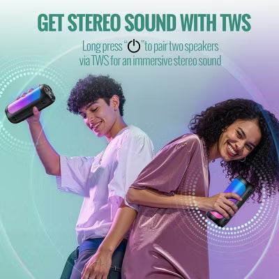 VEAT00L Bluetooth speaker, Wireless Portable Bluetooth Speaker with IPX7 Waterproof, Up to 30H Playtime,30W Powerful Bass
