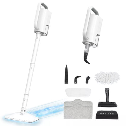 Teendow 6-in-1 Steam Mop for Floor Cleaning, Multi-Function Steam Vacuum Cleaner for Hardwood Floors and Carpet, White