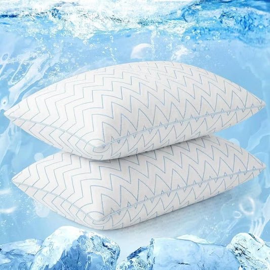Bed Pillows，Cooling Pillows Standard Size Set of 2,Memory Foam Bed Pillows for Sleeping,Pillows for Back & Side Sleepers Queen Size Pillows