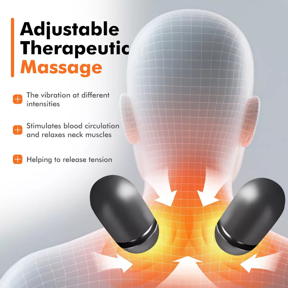 Morfone Heating&Massage Neck Pillow, Neck and Shoulder Massager for Neck Pain Relief, Cervical Massage Pillow for Back&Shoulders