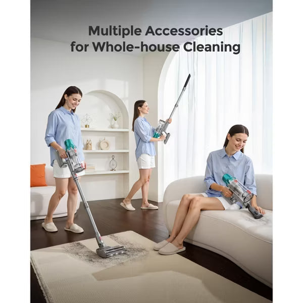 YOMA V6 Cordless Stick Vacuum Cleaner, 600W 50KPA, LED Touch Screen, 70Mins, Self-Standing Anti-Tangle for Pet Hair Carpet Hardwood Floor