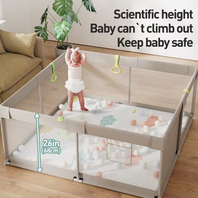 Fodoss Baby Playpen with Play Mat 59x59 Inch Extra Large Playpen for Babies Toddlers Indoor Play Yard Infant Kids Play Center