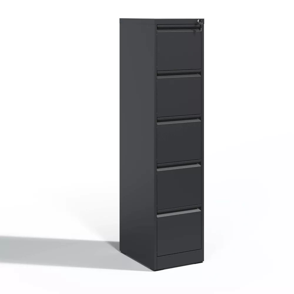 VIYET 64" 5-Drawer Metal Vertical File Cabinet with Lock, Tall Filing Cabinet for Home Office, Fits Letter, Legal & A4 Files