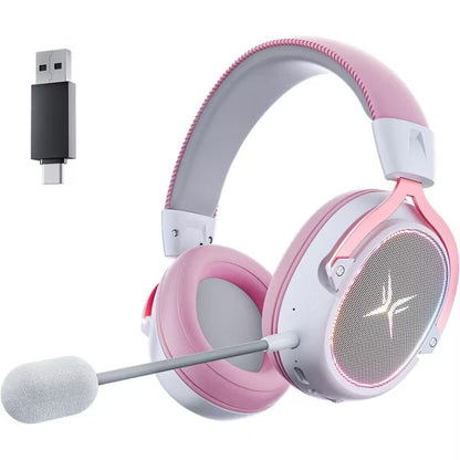 TAGRY K3 2.4GHz Wireless Gaming Headsets 7.1 Surround Sound Bluetooth Headphones 70H Playtime ENC Noise Cancelling Over Ear Game Headphone with Mic