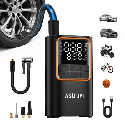 AstroAI L7Pro Cordless Tire Inflator, 150PSI Fast Inflation 5200mAh, Smart Auto Shutoff, USB-C Rechargeable
