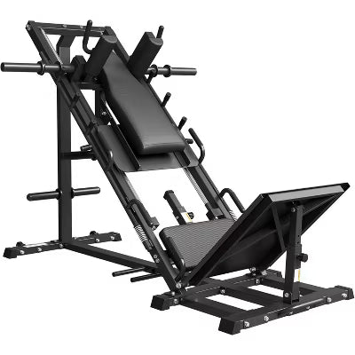 Leg Press Hack Squat Combo, 45-Degree Lower Body Machine with Linear Bearing and Weight Storage, Targets Quads, Hamstrings, Glutes, and Calves