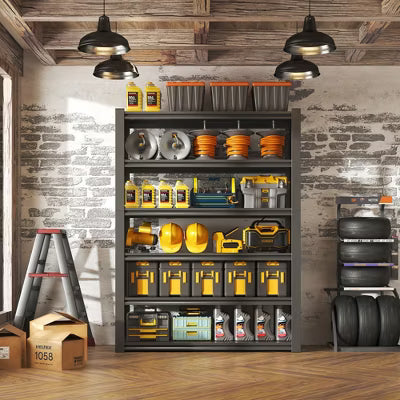 VIYET 82"H 6-Tier Heavy-Duty Metal Storage Shelves - 2400LBS Total, 48"W×18"D Adjustable, for Garage/Kitchen/Gym/Warehouse
