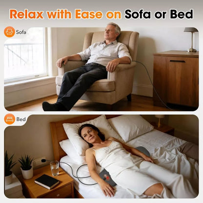 Morfone 3-in-1 Electric Back Heating Massage Lumbar Support Pillow for Car, Home, and Office Use