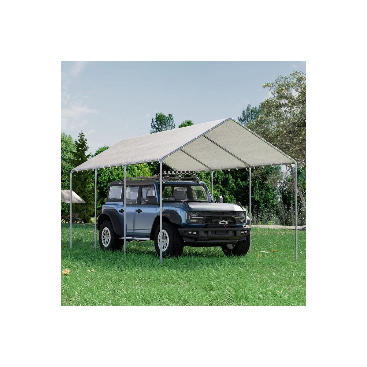 EROMMY 10x20 Heavy Duty Carports, Waterproof & UV Protected Garage Top Tarp Shelter Cover, Outdoor Portable Garage For Car
