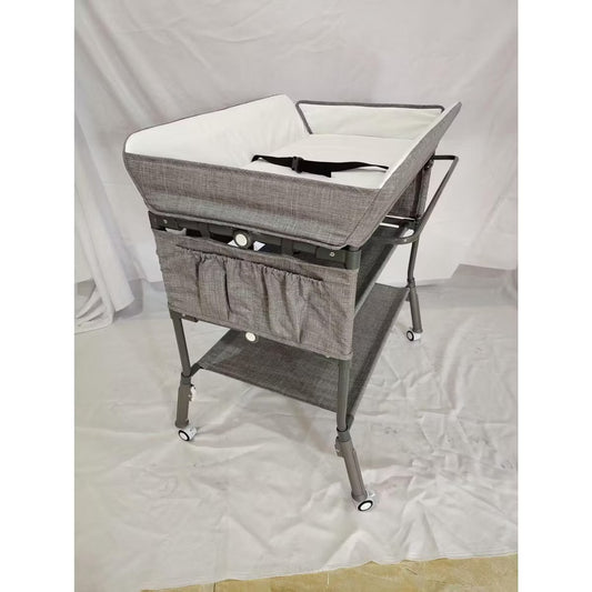 TODECARE Baby Changing Table, Foldable Portable Diaper Changing Station with Adjustable Height, Waterproof Changing Table for Newborns, Gray