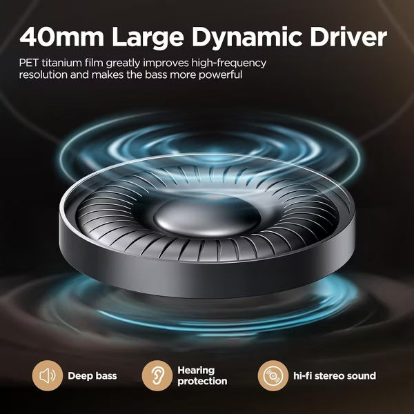 Wireless Bluetooth Headphones, Hybrid ANC, -50dB, Hi-Res Audio, 120H Play, Over-Ear, 6 ENC Mics
