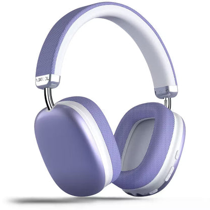 SY-BT1632 Purple Over-Ear Bluetooth Headphones: 40mm Bass Driver, Bluetooth 5.3 Dual-Mode, 40hr Battery, Comfort Fit