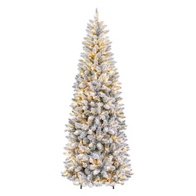 Vivatrees 6 Ft Prelit Artificial Xmas Tree with 10 Lighting Modes Metal Stand Hinged Design Realistic Holiday Pine Tree