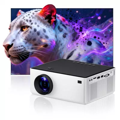 Dual-Band 5G/2.4G WiFi Bluetooth Projector, 16000 Lux 4K Support, Portable for Home & Outdoor, 300" Display, 4P Keystone, HiFi Speaker