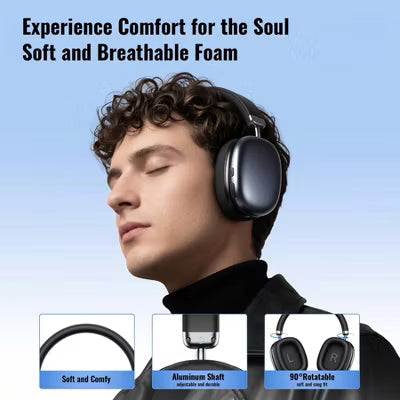 Bluetooth Headphones Over Ear, 65Hrs Playtime Wireless Headphones,Bass Boosted by 90%