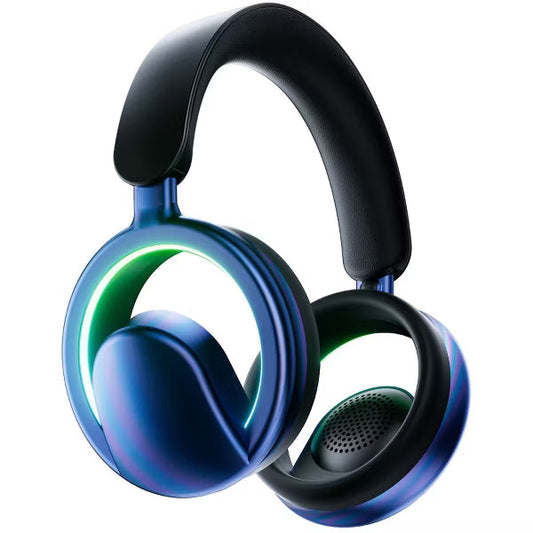 Wireless Bluetooth Open Ear Headphones with Detachable Mic, 20H Playtime, Ultra-Comfort, Rich Bass, Breathable & Foldable for Travel Home Office Game