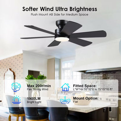 46 Inch Downrod Ceiling Fan with 5 Blades
