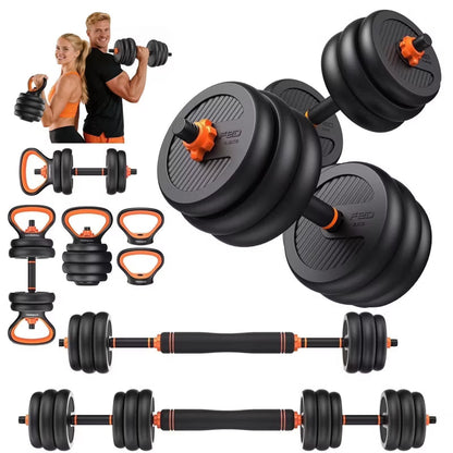 FLYBIRD Adjustable Dumbbells,90lbs Free Weight Set with Connector,5 in1 Dumbbells Set as Barbell,Kettlebell,Push up Stand,Weight Plate