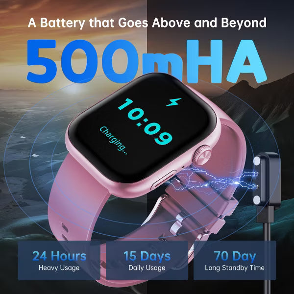 Smart Watch Fitness Tracker, 2.01" HD, Bluetooth Call, IP68 Waterproof, 170+ Sports Modes, Health & Sleep Monitor, for Android iOS, Pink