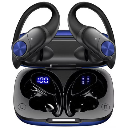 VEATOOL V6 Bluetooth Headphones Wireless Earbuds 88Hrs Playback Sport Ear Buds with Earhook Digital Display Charging Case
