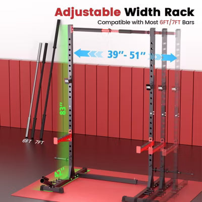 FLYBIRD Squat Rack with Pull-Up Bar, Adjustable Multi-Functional Power Rack, Inner Width Squat Rack Stand