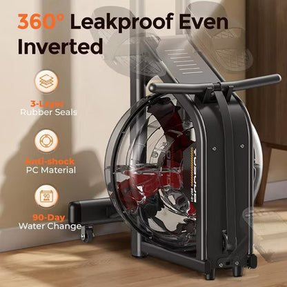 YOSUDA Water Rowing Machine with Bluetooth & App – Comfortable Cushioned Seat, Ideal for Home Use