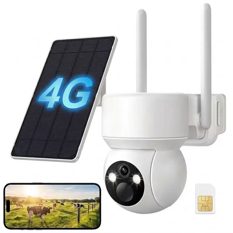 2K Security Camera Outdoor, Auto Zoom Tracking, 8MP Color Night Vision, 4G Sim Card Included, Smart Dection, Zero WiFi Limits, 2 Way Talk